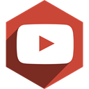 media, Shadow, Social, youtube, Hexagon IndianRed icon