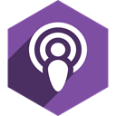 Hexagon, Social, media, Shadow, podcast SlateBlue icon