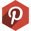 Social, media, pinterest, Shadow, Hexagon IndianRed icon