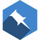 pinboard, Shadow, media, Social, Hexagon SteelBlue icon