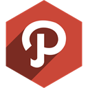 Shadow, path, media, Hexagon, Social IndianRed icon