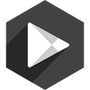 Shadow, media, store, Social, Hexagon, play DarkSlateGray icon