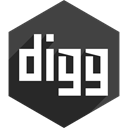 Social, Hexagon, media, Shadow, Digg DarkSlateGray icon