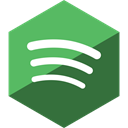 media, Social, Gloss, Spotify, Hexagon DarkOliveGreen icon