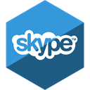 media, Hexagon, Social, Skype, Gloss Teal icon