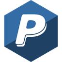 Social, paypal, Hexagon, media, Gloss DarkSlateGray icon