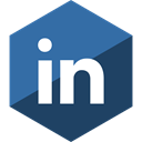Linkedin, Social, media, Hexagon, Gloss SteelBlue icon