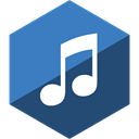 media, Gloss, itunes, Social, Hexagon SteelBlue icon