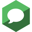 imessage, Hexagon, media, Social, Gloss DarkOliveGreen icon