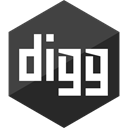 Hexagon, media, Social, Digg, Gloss DarkSlateGray icon