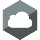 Hexagon, Social, media, Gloss, Cloud LightSlateGray icon