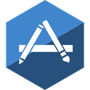 Hexagon, media, App, Social, store, Gloss DarkSlateBlue icon