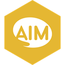 media, Aim, Hexagon, Social Goldenrod icon