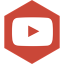 media, youtube, Hexagon, Social IndianRed icon