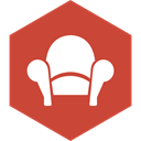 Readability, Social, Hexagon, media IndianRed icon