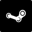 media, steam, square, Social Black icon