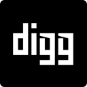 square, media, Social, Digg Black icon