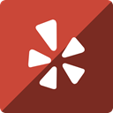 media, Social, Gloss, Yelp, square IndianRed icon