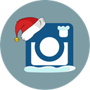 Snow, santa hat, Instagram LightSlateGray icon