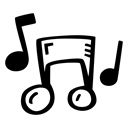 Audio, Note, party, instrument, sound, music Black icon