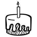 birthday, cake, Celebration, present, food, party Black icon