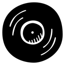 Audio, vinyl, sound, music, record, musical Black icon