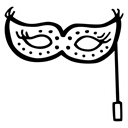 Theater, new year, carnival, Mask Black icon