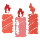 fire, Candle, Celebration, christmas, light, birthday, scribble Tomato icon