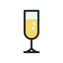 Holidays, drink, party, food, christmas, glass Black icon