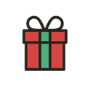 party, gift, Holidays, christmas, present Black icon