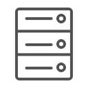 Server, server icon, server line icon Black icon