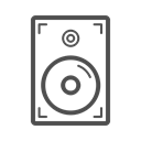 Box, speaker icon, sound box icon, line icon, sound, sound box Black icon