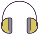 play, volume, music, Headphone, Headphones, Audio, sound Black icon