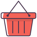 Basket, Shop, Cart, buy, shopping, online shopping, shopping basket Tomato icon