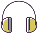 play, Headphones, music, volume, Headphone, Audio, sound Black icon