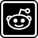 Social, Reddit, media, online Black icon
