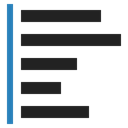 Left, Align, Text, line, text align Black icon