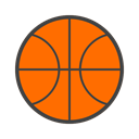 Orange, sport, Ball, baquete, Buried, Basketball, hoop DarkOrange icon
