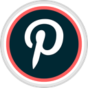 pinterest, Social, media, online Black icon