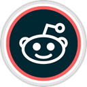 media, Social, online, Reddit Black icon