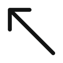 diagonalarrowupleft, Diagonal, left arrow, up arrow, top arrow, Arrow Black icon