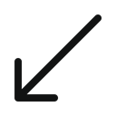 Arrow, diagonalarrowdownleft, left arrow, Bottom, Diagonal, arrow down Black icon