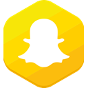 socia-network, hexagonal, video, Snapchat, messages Gold icon