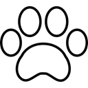 Outlined, Paws, Foot, dog, mark, Blank, Animals Black icon