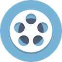 Reel, film reel, movie, film SkyBlue icon