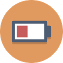 low battery, Battery SandyBrown icon