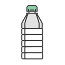 Bottle, travel, journey, water, plastic, milk, drink Black icon