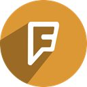 Foursquare, free, Social, media, network Goldenrod icon