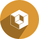 free, network, Social, media, cubenet Goldenrod icon