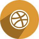 network, free, dribbble, media, Social Goldenrod icon